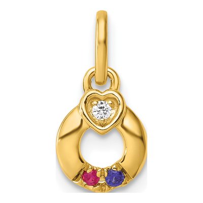 14K Yellow Gold Dia Heart Pendant – view 2