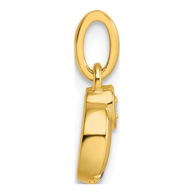 14K Yellow Gold Dia Heart Pendant – view 3