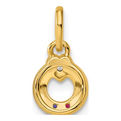 14K Yellow Gold Dia Heart Pendant – view 4