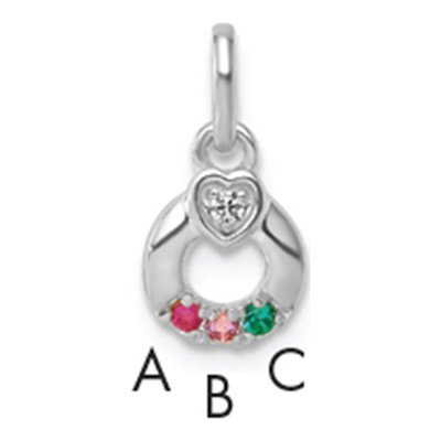 14K White Gold Wg Dia Heart Pendant