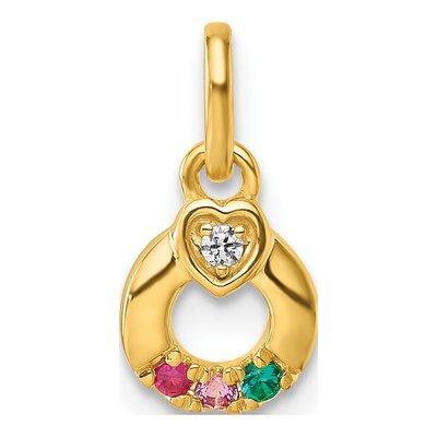 14K Yellow Gold Dia Heart Pendant – view 2