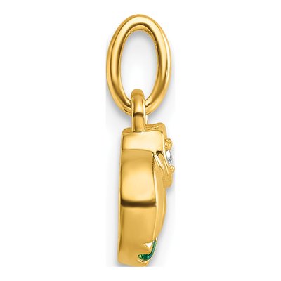 14K Yellow Gold Dia Heart Pendant – view 3