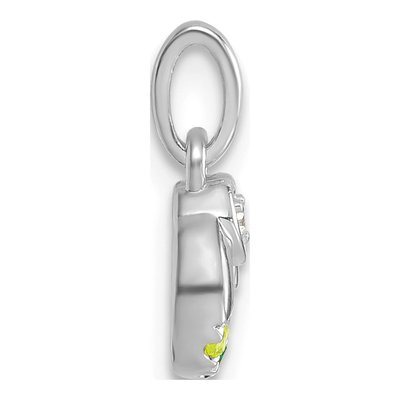 14K White Gold Heart Mother's Circle Pendant – view 3