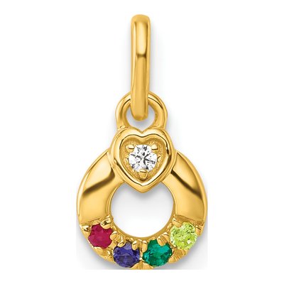 14K Yellow Gold Heart Mother's Pendant – view 2