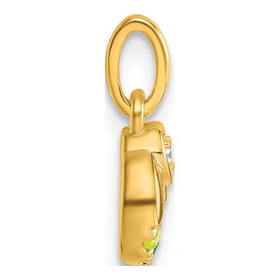 14K Yellow Gold Dia Heart Pendant – view 3