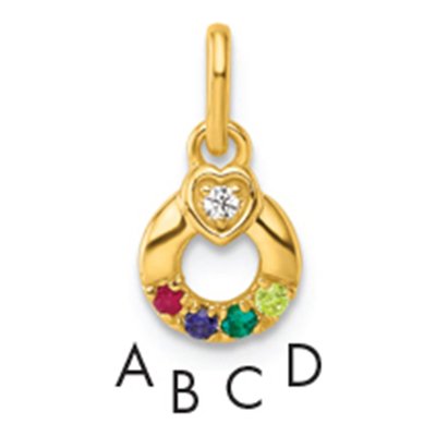 14K Yellow Gold Dia Heart Pendant