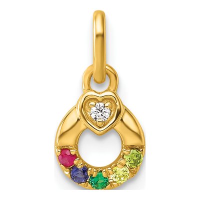 14K Yellow Gold Dia Heart Pendant – view 2