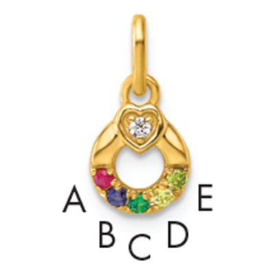 14K Yellow Gold Dia Heart Pendant