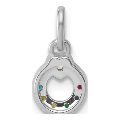 14K White Gold 6-Stone Mother's Heart Pendant – view 4