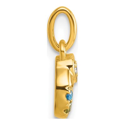 14K Yellow Gold Heart Mother's Pendant – view 3