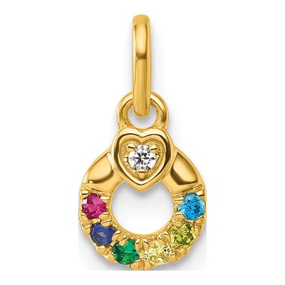 14K Yellow Gold Dia Heart Pendant – view 2