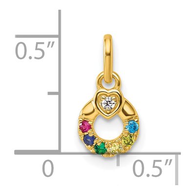 14K Yellow Gold Dia Heart Pendant – view 5