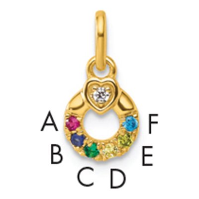 14K Yellow Gold Dia Heart Pendant
