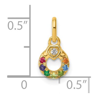 14K Yellow Gold Mother's Heart Pendant – view 5
