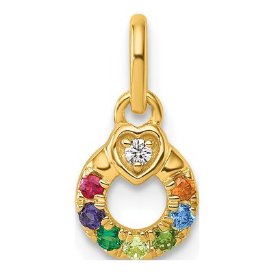14K Yellow Gold Dia Heart Pendant – view 2
