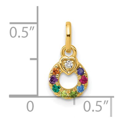 14K Yellow Gold Dia Heart Pendant – view 5