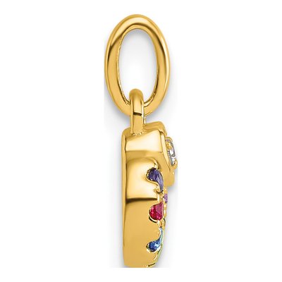 14K Yellow Gold Dia Heart Pendant – view 3
