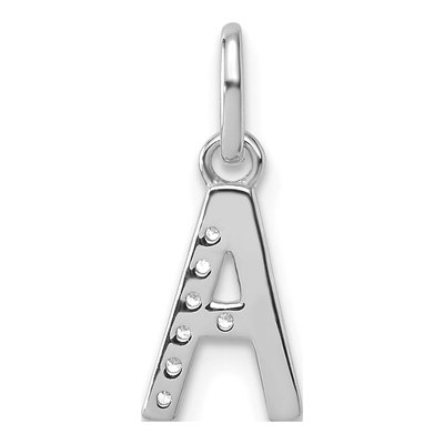 14K White Gold 1/20 ct tw Diamond Initial A Pendant – view 3
