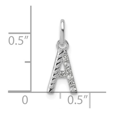 14K White Gold 1/20 ct tw Diamond Initial A Pendant – view 4