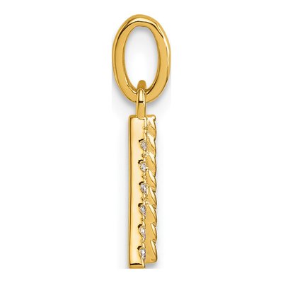 14K Yellow Gold 1/20 ct tw Diamond Initial A Pendant – view 2