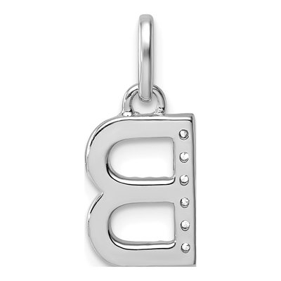 14K White Gold 1/20 ct tw Diamond Initial B Pendant – view 3