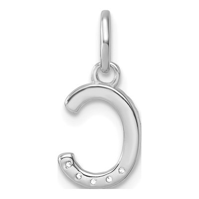 14K White Gold 1/20 ct tw Diamond Initial C Pendant – view 3