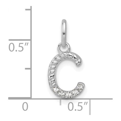 14K White Gold 1/20 ct tw Diamond Initial C Pendant – view 4