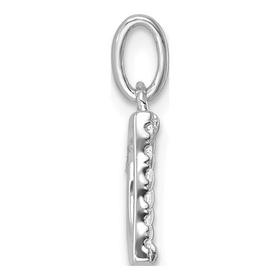 14K White Gold 1/20 ct tw Diamond Initial D Pendant – view 2