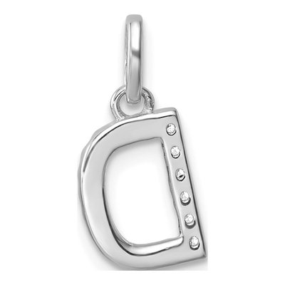 14K White Gold 1/20 ct tw Diamond Initial D Pendant – view 3