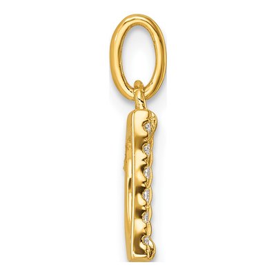 14K Yellow Gold 1/20 ct tw Diamond Initial D Pendant – view 2