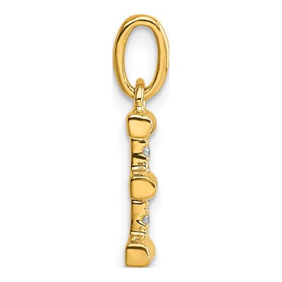 14K Yellow Gold 1/20 ct tw Diamond Initial E Pendant – view 2