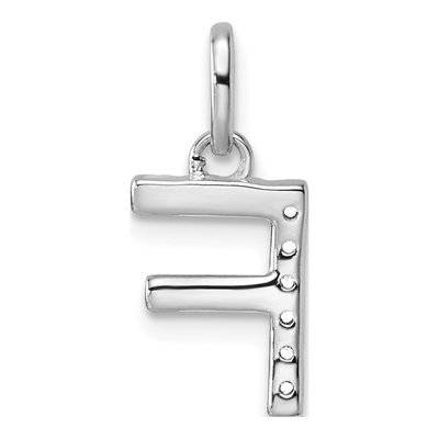 14K White Gold 1/20 ct tw Diamond Initial F Pendant – view 3