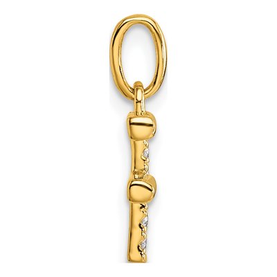 14K Yellow Gold 1/20 ct tw Diamond Initial F Pendant – view 2