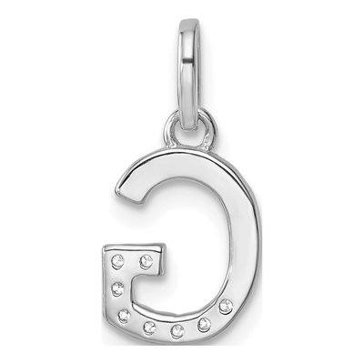 14K White Gold 1/15 ct tw Diamond Initial G Pendant – view 3