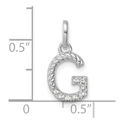 14K White Gold 1/15 ct tw Diamond Initial G Pendant – view 4