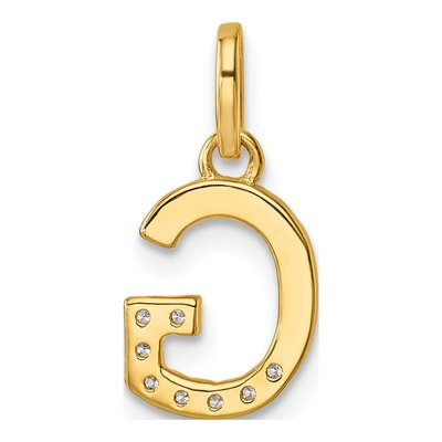 14K Yellow Gold 1/15 ct tw Diamond Initial G Pendant – view 3