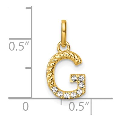 14K Yellow Gold 1/15 ct tw Diamond Initial G Pendant – view 4