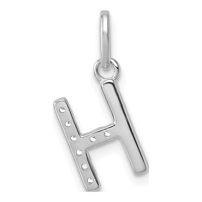 14K White Gold 1/15 ct tw Diamond Initial H Pendant – view 3
