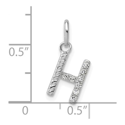 14K White Gold 1/15 ct tw Diamond Initial H Pendant – view 4