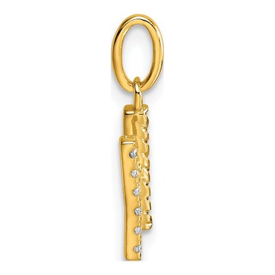 14K Yellow Gold 1/15 ct tw Diamond Initial H Pendant – view 2