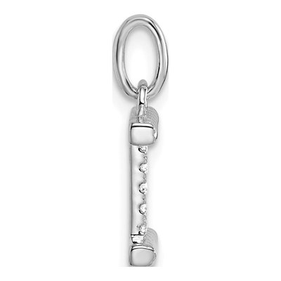 14K White Gold 1/20 ct tw Diamond Initial I Pendant – view 2