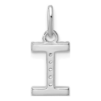 14K White Gold 1/20 ct tw Diamond Initial I Pendant – view 3