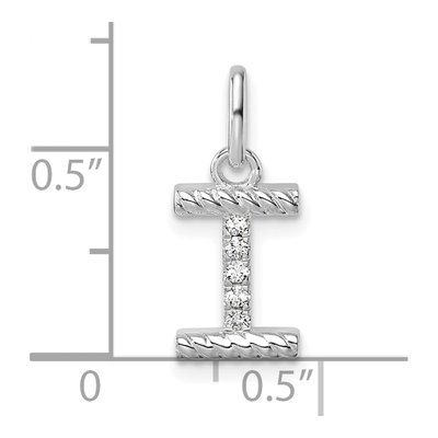 14K White Gold 1/20 ct tw Diamond Initial I Pendant – view 4