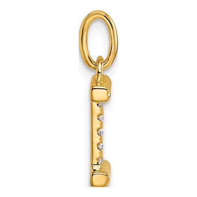14K Yellow Gold 1/20 ct tw Diamond Initial I Pendant – view 2