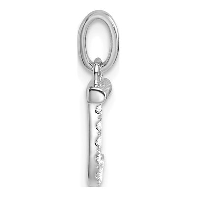 14K White Gold 1/15 ct tw Diamond Initial J Pendant – view 2
