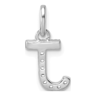 14K White Gold 1/15 ct tw Diamond Initial J Pendant – view 3
