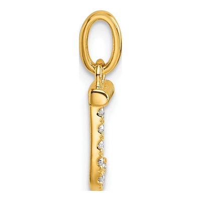 14K Yellow Gold 1/15 ct tw Diamond Initial J Pendant – view 2