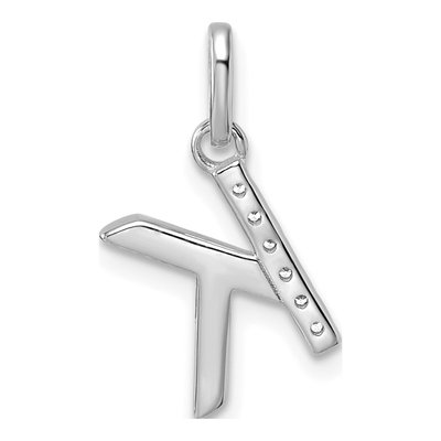 14K White Gold 1/20 ct tw Diamond Initial K Pendant – view 3