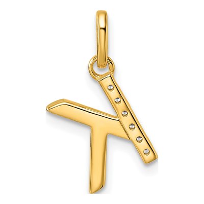 14K Yellow Gold 1/20 ct tw Diamond Initial K Pendant – view 3