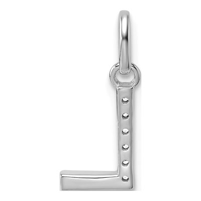 14K White Gold 1/20 ct tw Diamond Initial L Pendant – view 3